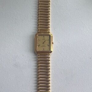 Gold-Tone Square Face Watch